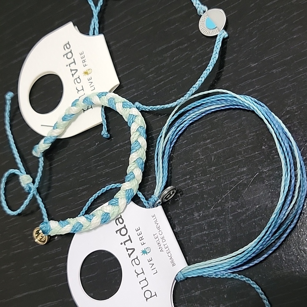 Pura Vida Bracelet and Anklet set in teal and turquoise, NWT - Picture 3 of 8